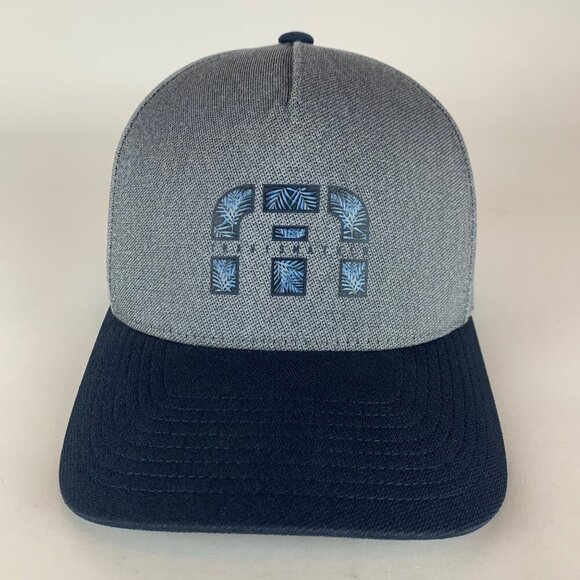 Travis Mathew Golf Mens Gray Navy Blue Stretch Fit Snapback Hat - Picture 2 of 5